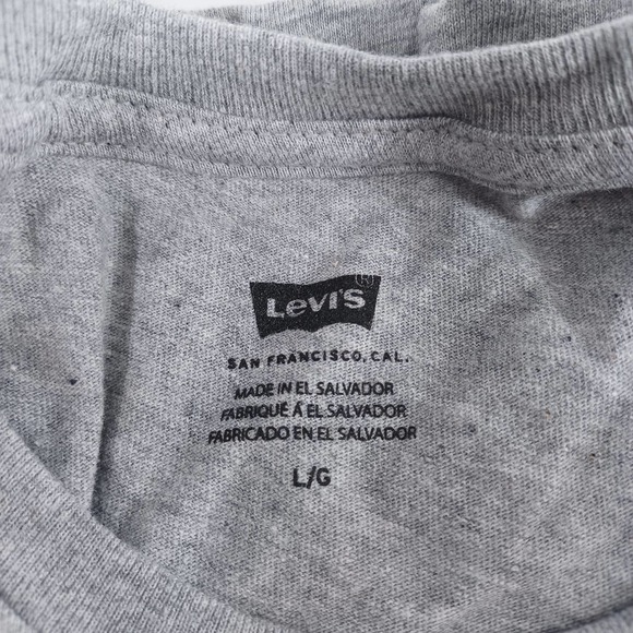 Levi's Size L Heather Gray with Red Logo Set-in Tee NEW - Picture 4 of 7